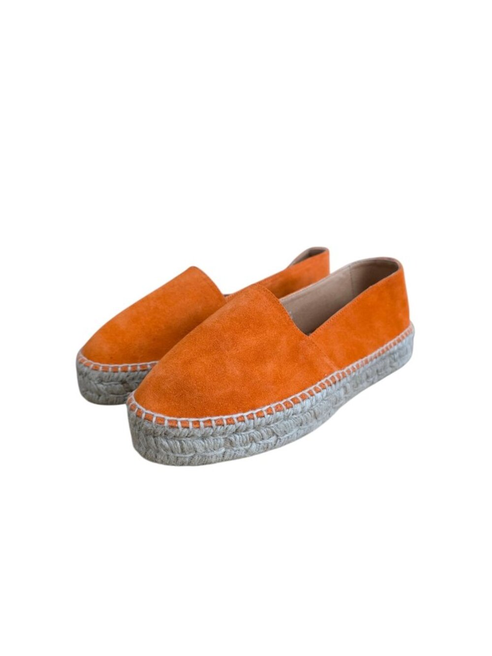 Jutelia Suede Espadrille Sandals Orange 37 7 New
